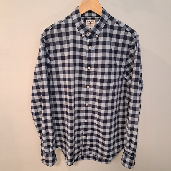Bonobos men's medium standard fit long sleeve button down plaid shirt